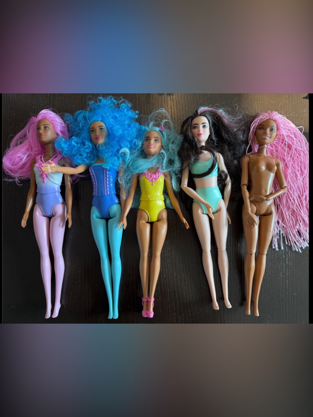 Barbie Doll Lot with Pink, Blue, Teal, Yellow & Hair! Dreamtopia, Fashionistas